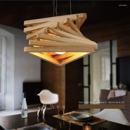 Hanglampen Designer Decoratieve lichten Creatief houten hangende lamp hout E27 houder armatuur voor restaurantcafé bar aanrecht foyer