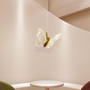 Lampes suspendues Designer Intérieur Maison Fecor Escalier Suspension Led Papillon Éclairage Décoratif Fantaisie Lustres Lampe