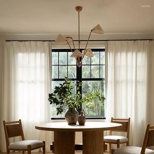 Lampes suspendues Designer industriel cuivre tissu art décoratif lumière LED E27 luminaires modernes salon/salle à manger chambre chez l'habitant