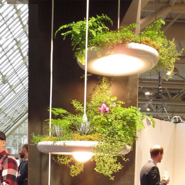 Lámparas colgantes Lámpara de diseño Arte de aluminio Maceta Cielo Jardín Planta en maceta Restaurante Cafetería Candelabro Colgante