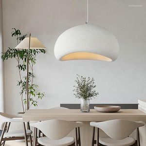 Lampes suspendues Designer Recommandé Wabi-sabi Mode Simple Blanc Gris Cuisine Restaurant Bar Salon E27 Vente Lustre