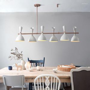 Hanger lampen Designer Restaurant Hanging Simple Postmodern Creative Cafe Eetting Room Table Bar Nordic Lights Wood