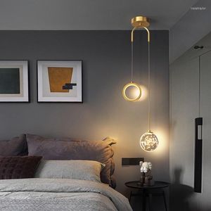 Lampes suspendues Deyidn lustre moderne créatif Mini lampe Double tête LED pour salon salle à manger chambre fond