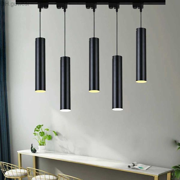 Pendants lampes suspendues à LED dimmables Long Tube Track Kitchen Restaurant Store Bar Decorative Cylindrical YQ240410