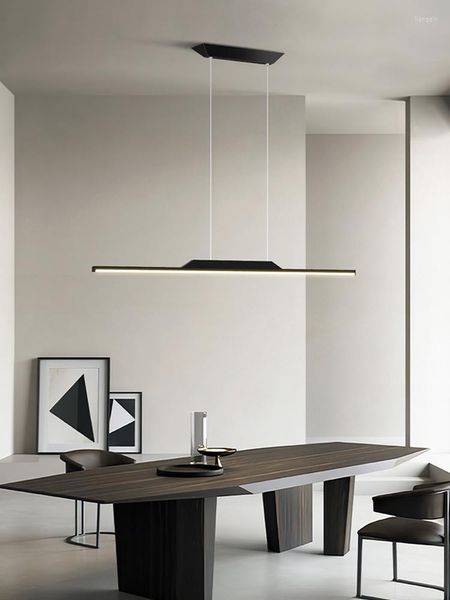 Lampes suspendues Lustre de salle à manger Nordic Modern Lamp Table Simple Island Kitchen Lw Office Led Strip