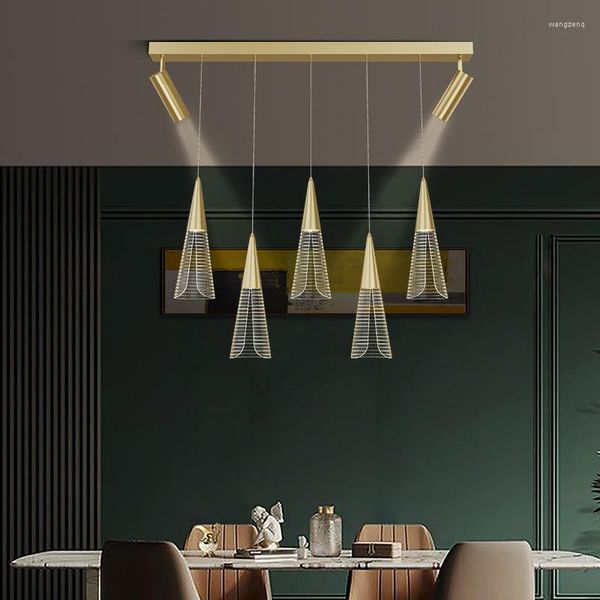 Lampes suspendues salle à manger cuisine lustre LED projecteur fer lampe industrielle Style nordique porche vers le bas décor à la maison lumières éclairage