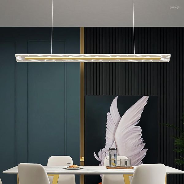 Lampes suspendues Lampe de salle à manger Mot nordique Table rectangulaire Creative Bar Bureau Simple Luminaire moderne