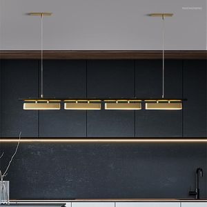 Lampes suspendues Salle à manger LED Lustre moderne créatif noir or combinaison lampe suspendue nordique café bar cuisine île