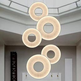 Hanglampen Dix Lamp Italiaanse Designer Stof LED Ronde Ring Licht Winkel El Eetkamer Hanglamp Kunst Decor Esthetiek