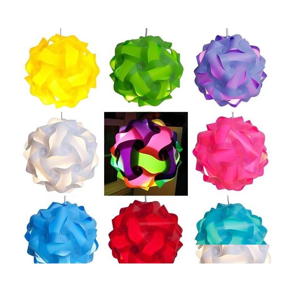 Lampes suspendues DIY IQ Puzzle Light Jigsaw Abat-jour Plafond Abat Creative Lustre Lumières Drop Livraison Éclairage Intérieur Dhhle