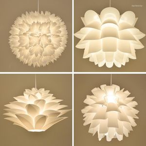 Lampes suspendues DIY Lotus Puzzle Lampu E27 Light Cafe Ruang Keluarga Restoran Langit-langit Kamar Dekorasi LED Gantung