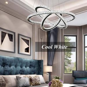 Hangende lampen DIY Noordse moderne kristallen lichten 3 ringen Diameter 27,6 19,7 11,8 inch Lamp LED Hangende verlichting voor woonkamer