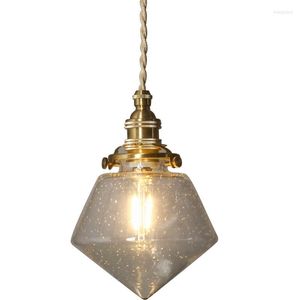 Lámparas colgantes DOXA Vintage LED Pared de cobre Burbuja de vidrio Lámparas colgantes Deco Iluminación para el hogar Luminaria antigua Droplight