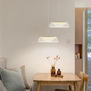 Hanglampen ds002 Modern LED -licht afstandsbediening kleurverandering dimbaar verstelbaar