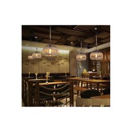 Hangende lampen E27 LED -licht retro touw industri￫le wind kroonluchter voor internet caf￩ restaurant bar bal gepersonaliseerde lamp druppel deliv dhduu