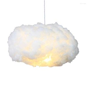 Hanglampen E27 LED Witte wolkenlamp Hangende romantische katoenen verlichting Woon slaapkamer binnen decoratie kroonluchter licht