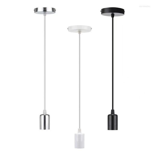 Lampes suspendues E27 Kit d'éclairage à vis suspension douille support de lampe avec ligne lustre ensemble bricolage rétro accessoires