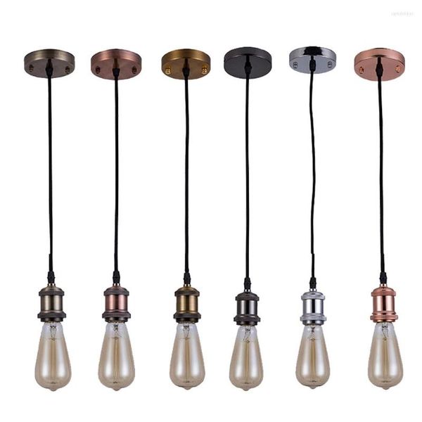 Lámparas colgantes Edison Vintage Cupper Led Bar lámpara E26/E27 soporte de bombilla de filamento Base Dropligh tornillo enchufe café luz colgante