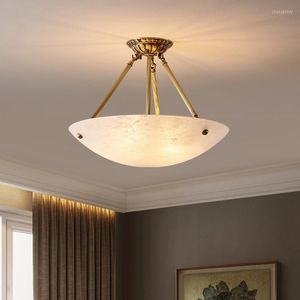 Lampes suspendues Europe lampe en marbre naturel salle à manger salon chambre Pot suspendu lumière couloir luxe Suspension éclairage E27