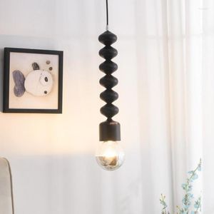 Lampes suspendues Europe Style noir/argent boule LED pour couloir cuisine éclairage chambre enfants lampe porche cage d'escalier gourde lumières