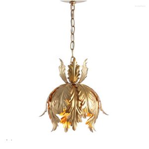 Hanger lampen Europese stijl goud smeedijzeren oude kroonluchter gangpad gangpad gasten restaurant ingang slaapkamer lotus creatief