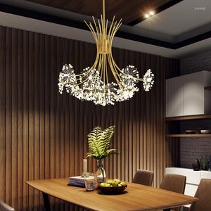 Lampes suspendues Style européen Simple personnalité créative Bar café lumière luxe cristal Restaurant chambre lustre