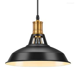 Lampes suspendues ferme lampe industrielle E27 Vintage suspension pour îlot de cuisine noir blanc 27 cm luminaires d'intérieur