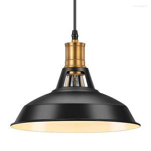 Hanger lampen boerderij industriële lamp e27 vintage hangend licht voor kookeiland zwart wit 27 cm indoor verlichting armaturen