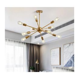 Pendu Pilomage Sputnik Chandelier moderne adapté à la chambre à coucher rétro industrielle Lumière suspendue Ot0de Room 10 Ligh Vonwp