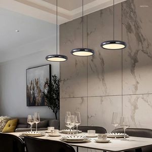 Lámparas colgantes Platillo volador Lámpara LED Comedor Moderno Simple 3 cabezas Luces Haning Cocina Bar Lámpara de oficina Decoración para el hogar Iluminación