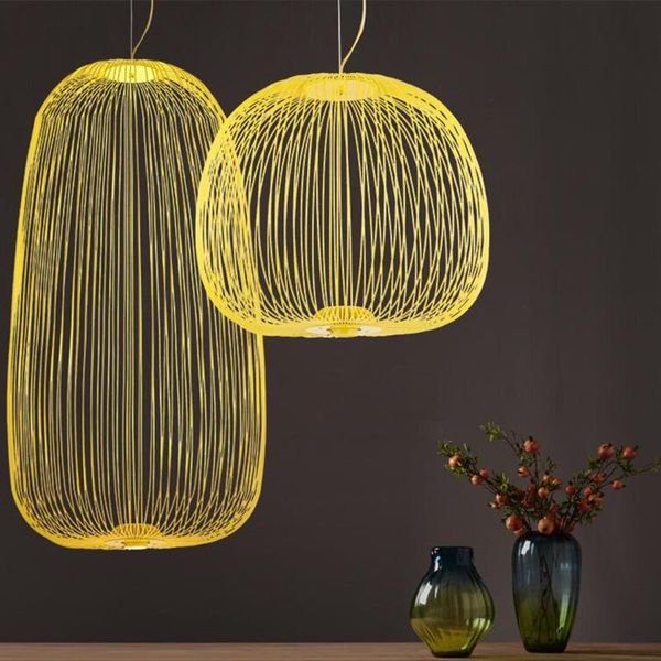 Lámparas colgantes Foscarini radios galería luces jaula de pájaros lámpara diseño creativo sala de estar Luminaria café Lustres colgantes