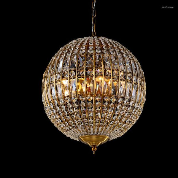 Lampes suspendues en cristal artistique français, luminaire boule américaine, salon, chambre à coucher, Restaurant, éclairage d'intérieur