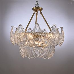 Lampes suspendues jardin français lustre en verre coquille luxe personnalité américaine atmosphère salon salle à manger chambre