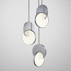 Hanglampen FSS Modern Light Luxe Kroonluchter Chrome Mirror Round Creative Loft Dining Room Three Head Bedide Lights