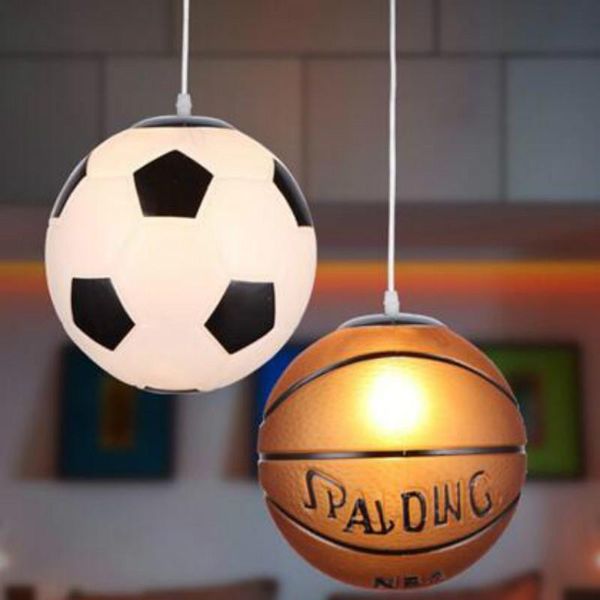 Lampes suspendues Verre Football Lustre Boule Bleue Creative Restaurant Enfants Chambre Décoration Balcon Plafond LB12232Pendant