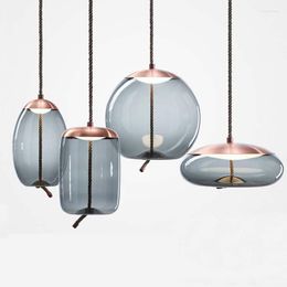 Hanglampen glazen lichten Noordse gekleurde lampenkap creatieve hanglamp voor restaurant bar keuken woonkamer deco