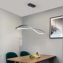 Hanglampen glanzen moderne ledlichten voor eetkamer keuken huis deco lamp 90-260V mat zwart/wit afgewerkt WF1029