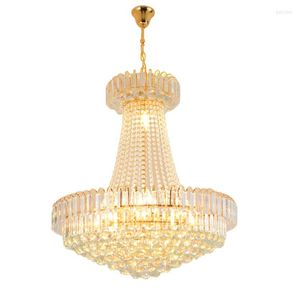 Lampes suspendues Lustre doré El Lobby Crystal Modern High Led Lamp Chandeliers Largest