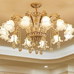 Pendants lampes or Crystal Chandelier Lighting moderne pour le salon Lautres à manger k9 Chandeliers WF