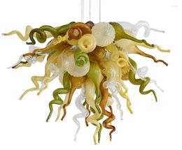 Hangende lampen handgemaakte geblazen kunstdecorlamp kleurrijke dale chihuly -stijl glas kroonluchter
