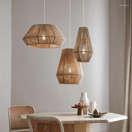 Pendelleuchten Handgewebte Seillichter Chinesischen Stil Retro Rattan Lampe Restaurant Bar Beleuchtung Schlafzimmer Wohnzimmer Küche Hanglamp