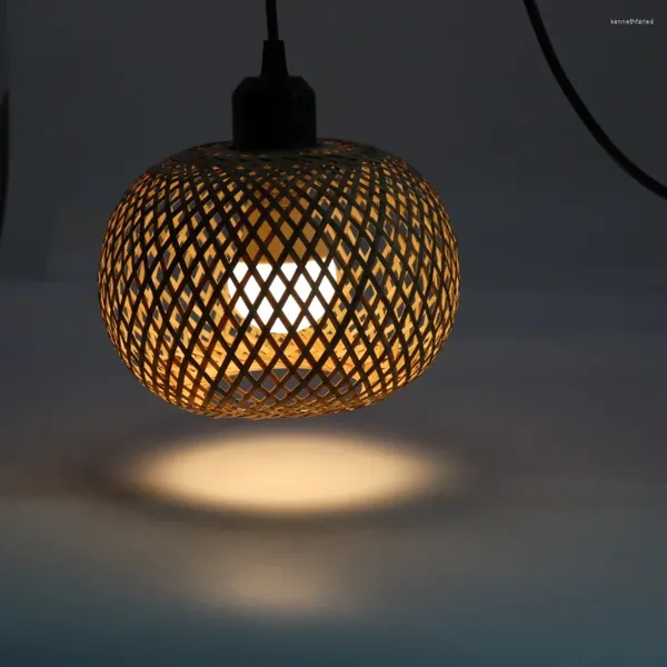 Lámparas colgantes Lámparas de bambú tejidas hechas a mano Estilo chino Restaurante Decoración del hogar Accesorios de iluminación