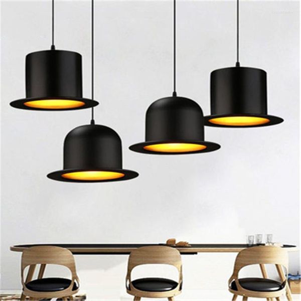 Lámparas colgantes Sombrero Chimenea Luz Contratada Contemporáneo Ropa Creativa Tienda Bar Decoración Lámpara D225 MM