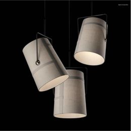 Hanger lampen huis foscarini vork pully ivoor doek schaduw licht lamp suspensie verlichting armatuur voor woonkamer dineren