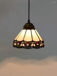 Lampes suspendues Iffany style plafond éclairage à la main vitrail lustre industriel luminaire suspendu 8 pouces de large