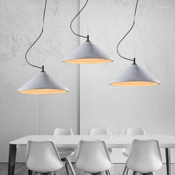 Lampes suspendues Style industriel ciment lumières moderne LED Restaurant Bar suspension lampe chambre salon cuisine décor luminaires