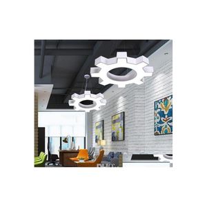 Lampes suspendues Lustre de bureau de style industriel LED Creative Gear Art Lampe Moderne Minimaliste Internet Café Gym Fer Drop Livraison L Dhqgt