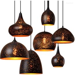 Lampes suspendues Style industriel rétro Loft noir finition de cuisson lumière en fer forgé E27 Edison ampoule cordon lumières pour Bar Club