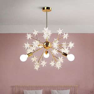 Hanger lampen ins kamer licht net net rode slaapkamer Nordic Simple Modern Warm Romantic Restaurant Star Chandelier