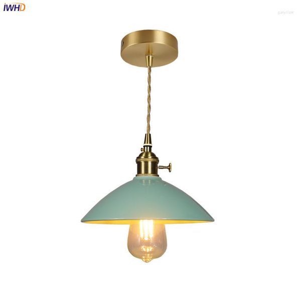 Lampes suspendues IWHD Style nordique en céramique Edison éclairage salle à manger lumière cuivre Suspension lampe LED Suspension Luminaire